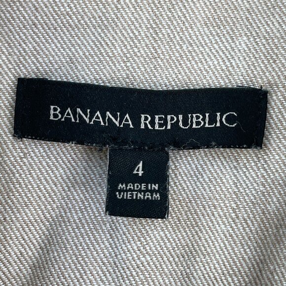Banana Republic Womens 4 Linen Cotton Utility Dress Button Up Short Sleeve - Picture 5 of 13